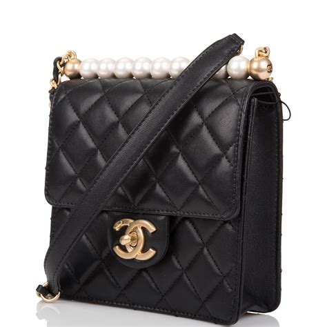 chanel leather trim small flap bag